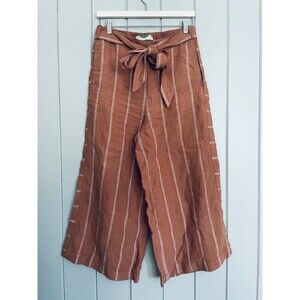 Anthropologie Brown Striped Wide Leg Pants